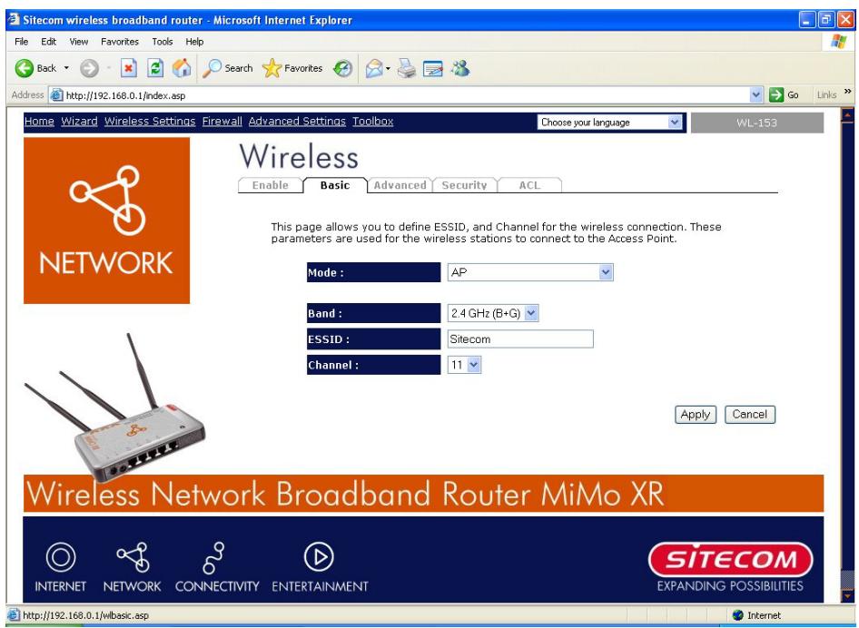 SITECOM WL-153 WIRELESS BROADBAND ROUTER FM - Paramètres de base sans fil - 1