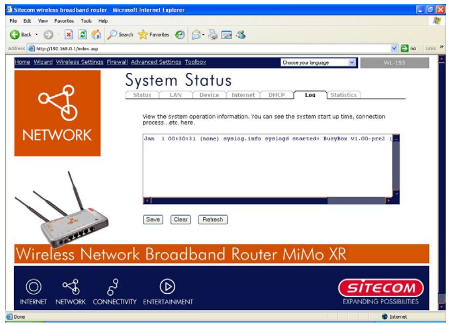 SITECOM WL-153 WIRELESS BROADBAND ROUTER FM - Journalisation du système - 1