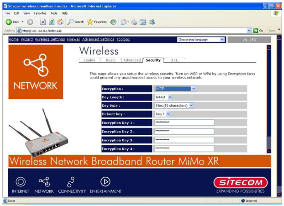 SITECOM WL-153 WIRELESS BROADBAND ROUTER FM - Cryptage WEP - 1