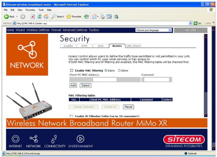 SITECOM WL-153 WIRELESS BROADBAND ROUTER FM - Contrôle d'accès - 1
