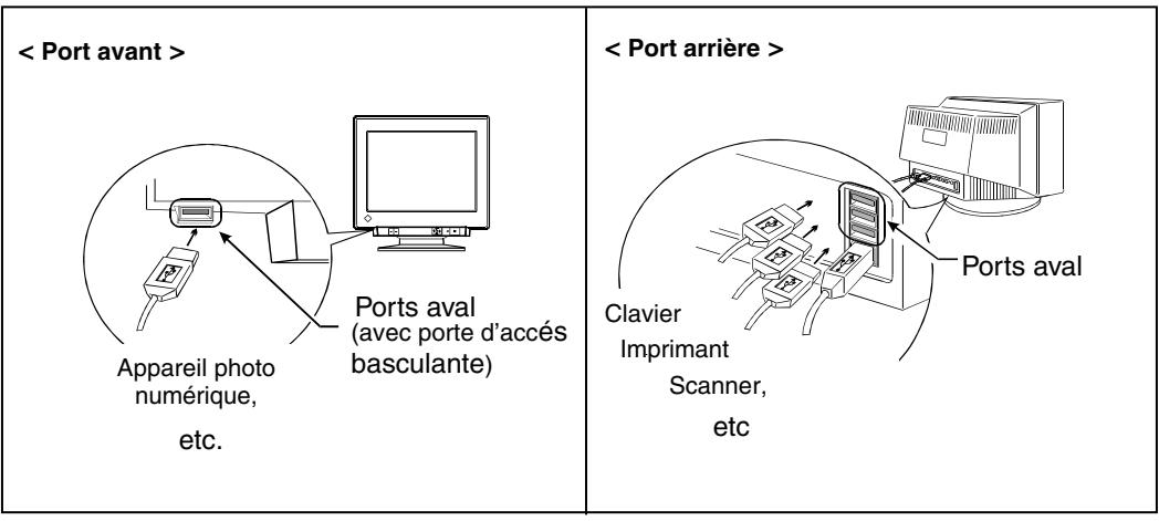EIZO FLEXSCAN T966 - Branchement au concentrateur USB (configuration de la fonction USB) - 5