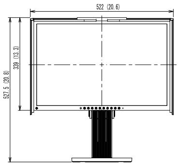 EIZO COLORGRAPHIC CG223W,  COLOREDGE CG243W,  COLORGRAPHIC CG241W,  COLORGRAPHIC CG245W,  COLOREDGE CG246W-BK,  COLOREDGE CG276W-BK,  COLORGRAPHIC CG275W - Dimensions externes - 6