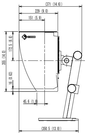 EIZO COLORGRAPHIC CG223W,  COLOREDGE CG243W,  COLORGRAPHIC CG241W,  COLORGRAPHIC CG245W,  COLOREDGE CG246W-BK,  COLOREDGE CG276W-BK,  COLORGRAPHIC CG275W - Dimensions externes - 7