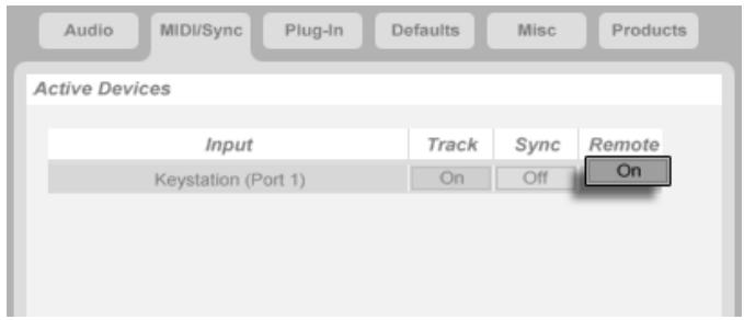 ABLETON LIVE 5 - Entrée et sortie de télécommande MIDI - 1
