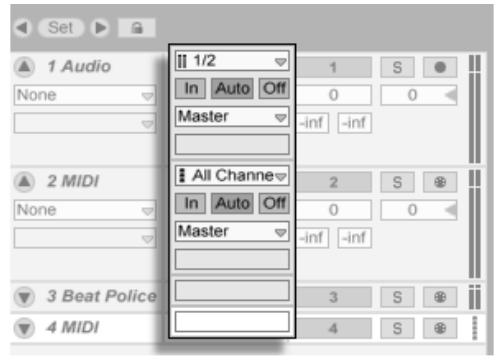 ABLETON LIVE 5 - Choix d'une entrée - 1