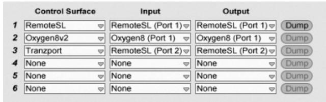 ABLETON LIVE 6 LE - Surfaces de contrôle originellement prises en charge - 1