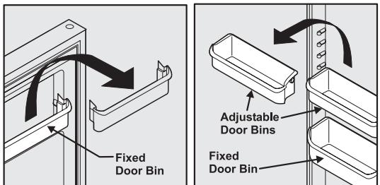 FRIGIDAIRE GPSZ28V9CS7 - To change the position of an adjustable door bin: - 1