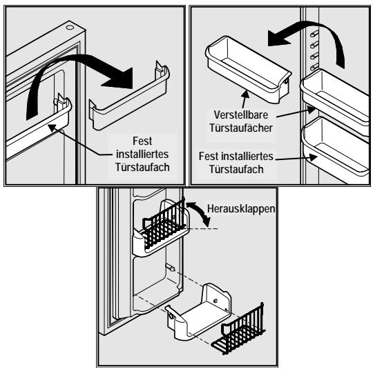 FRIGIDAIRE GPSZ28V9CS7 - Ändern der Position eines verstellbaren Türstaufachs: - 1