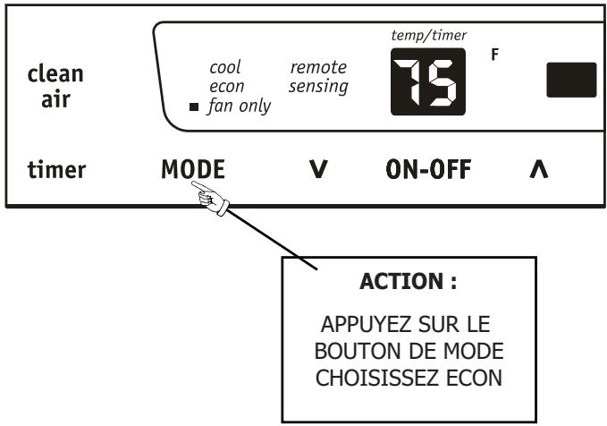 FRIGIDAIRE FRA123CT1 - POUR UTILISER LA FONCTION D'ÉCÔNOMIE D'ENERGIE (ECON): - 1