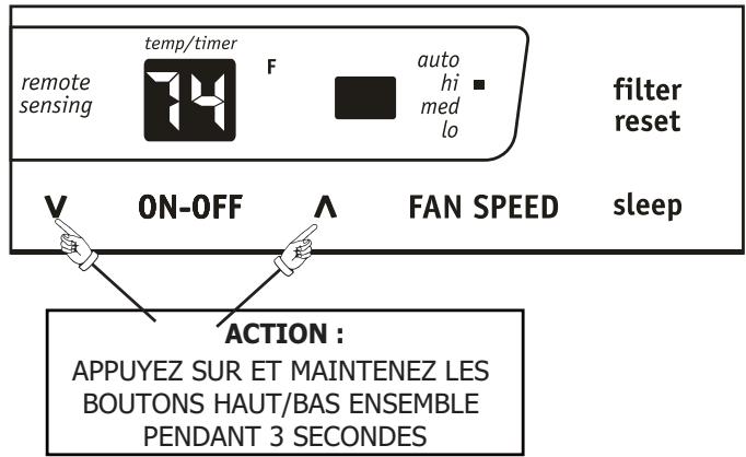 FRIGIDAIRE FRA156MT1 - POUR MODIFIER L'AFFICHAGE DE TEMPERATURE : - 1
