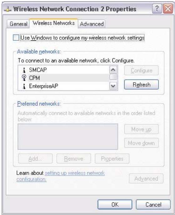 SMC 2531W-B - Désactivation de la configuration sans fil automatique dans Windows XP - 1