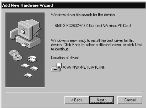 SMC 2632W - Installation sous Windows 95/98/2000 - 3