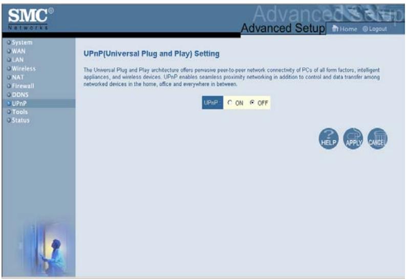 SMC 2804WBR - Paramétrage UPnP (Universal Plug and Play) - 1