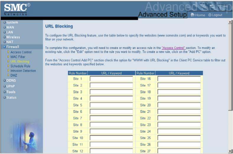 SMC 2804WBR - URL Blocking (Blocage d'URL) - 1