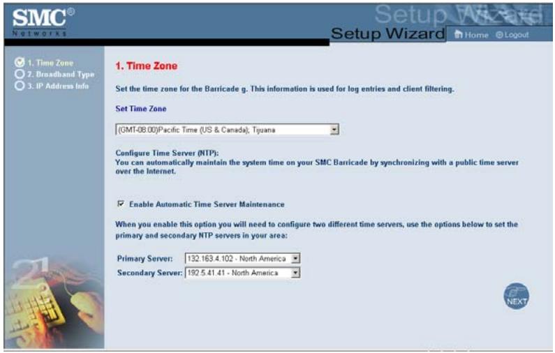 SMC 2804WBR - Time Zone (Fuseau hora) - 1