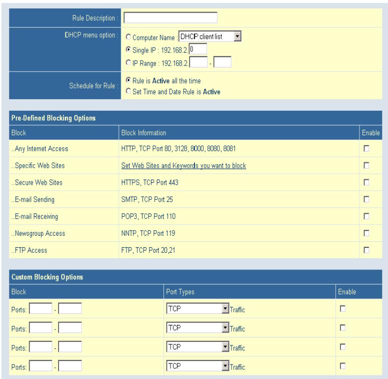 SMC 7004VBR - Pour configurer une règle de contrôle parental - 2