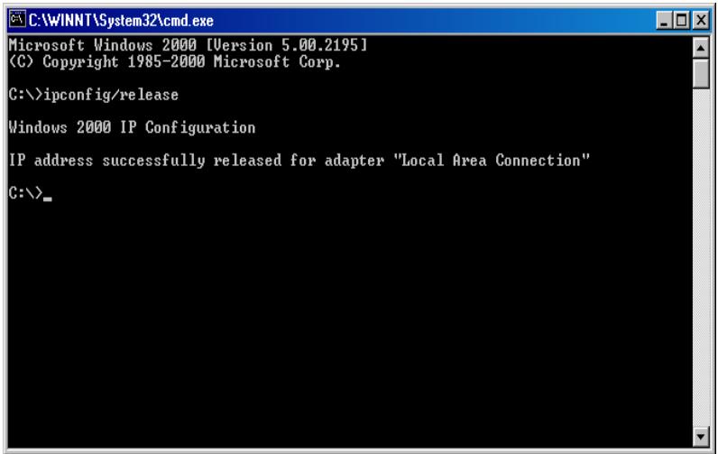 SMC 7004VBR - Tapez ipconfig/release. - 1
