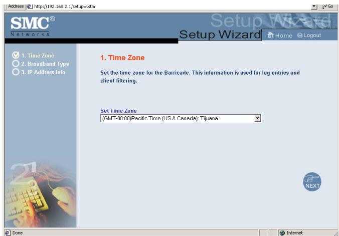 SMC 7004VWBR - Time zone (fuseau horaire) - 1