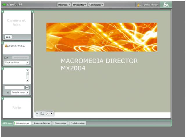 MACROMEDIA BREEZE LIVE-A L INTENTION DES PARTICIPANTS AUX REUNIONS - Disposition d'une salle de réunion breeze - 1