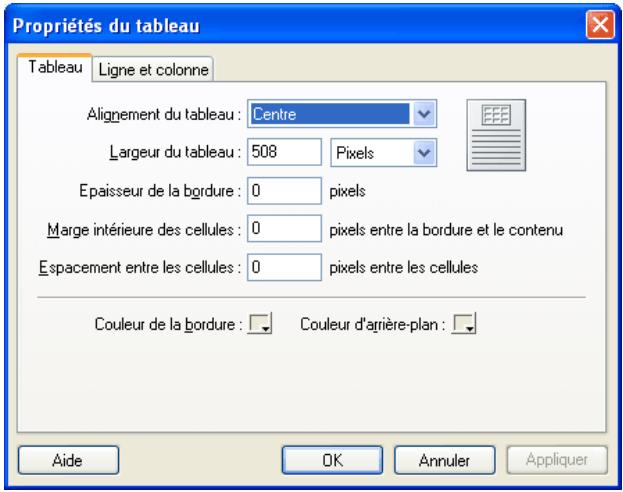 MACROMEDIA CONTRIBUTE 3-UTILISATION ET ADMINISTRATION DE CONTRIBUTE - Pour modifier l'alignement d'un tableau : - 1