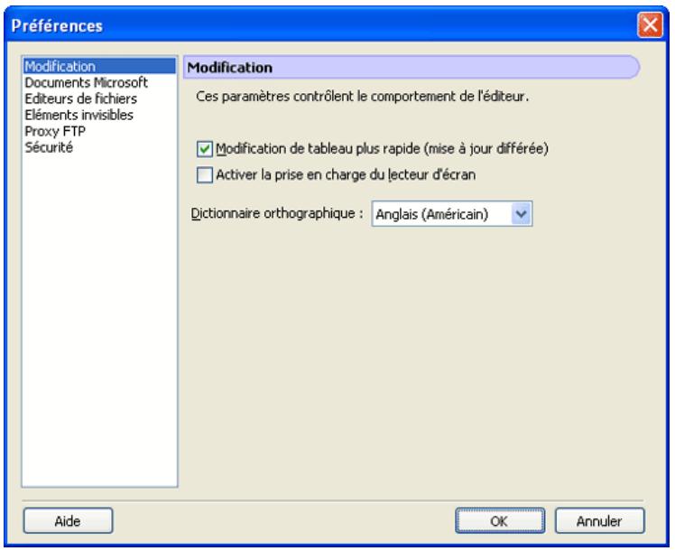 MACROMEDIA CONTRIBUTE 3-UTILISATION ET ADMINISTRATION DE CONTRIBUTE - Pour modifier vos préférences : - 1
