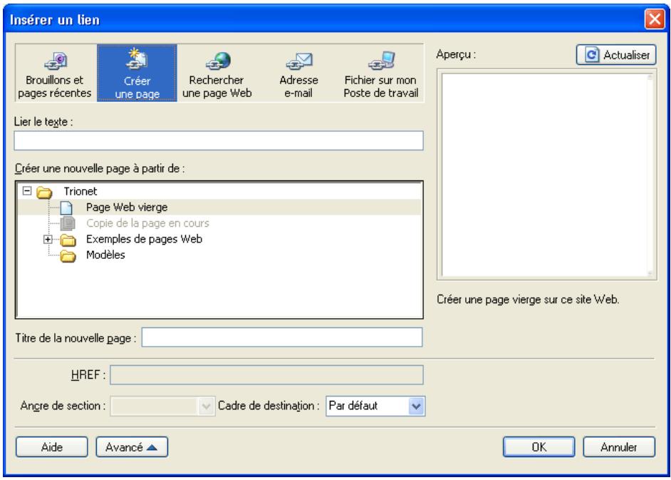 MACROMEDIA CONTRIBUTE 3-UTILISATION ET ADMINISTRATION DE CONTRIBUTE - Pour créer un lien pointant vers une nouvelle page : - 1