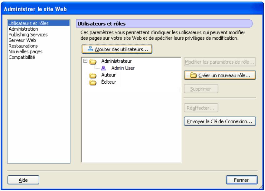 MACROMEDIA CONTRIBUTE 3-UTILISATION ET ADMINISTRATION DE CONTRIBUTE - Pour créer un nouveau rôle : - 1