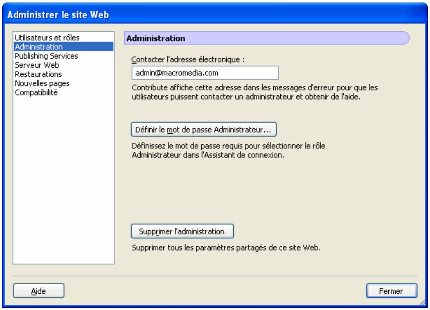 MACROMEDIA CONTRIBUTE 3-UTILISATION ET ADMINISTRATION DE CONTRIBUTE - Pour créer une clé de connexion à un site Web à partager avec les utilisateurs : - 1