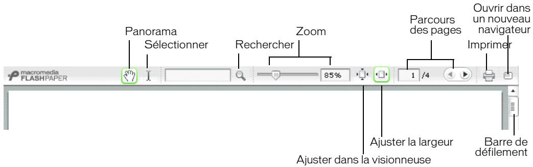 MACROMEDIA CONTRIBUTE 3-UTILISATION ET ADMINISTRATION DE CONTRIBUTE - Utilisation de la barre d'outils FlashPaper - 1