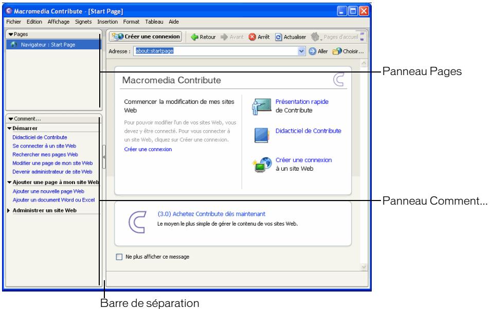 MACROMEDIA CONTRIBUTE 3-UTILISATION ET ADMINISTRATION DE CONTRIBUTE - Panneau de navigation de Contribute - 1
