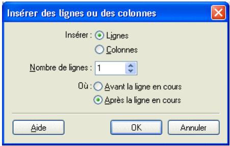 MACROMEDIA CONTRIBUTE 3-UTILISATION ET ADMINISTRATION DE CONTRIBUTE - Pour ajouter plusieurs lignes ou colonnes à un tableau : - 1