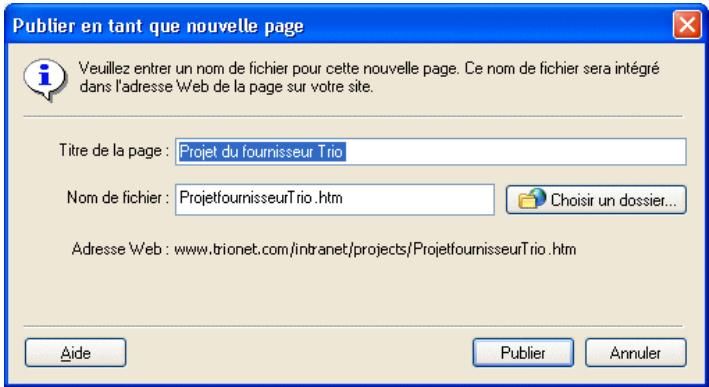 MACROMEDIA CONTRIBUTE 3-UTILISATION ET ADMINISTRATION DE CONTRIBUTE - Pour publier une page existante en tant que nouvelle page : - 1