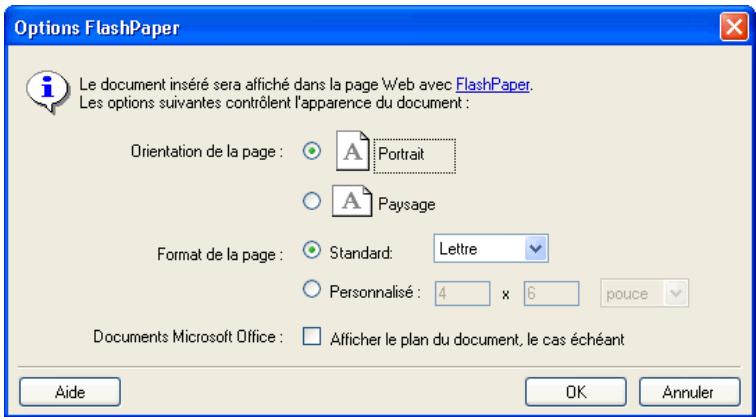 MACROMEDIA CONTRIBUTE 3-UTILISATION ET ADMINISTRATION DE CONTRIBUTE - Pour créer et insérer un fichier FlashPaper SWF à l'aide du menu Insertion de Contribute : - 1