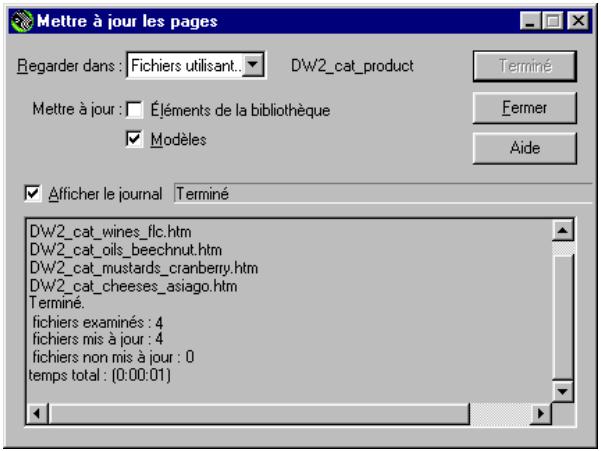 MACROMEDIA DREAMWEAVER 2-UTILISATION DE DREAMWEAVER - Pour appliquer le modele de nouveau aux pages de produit du catalogue : - 2