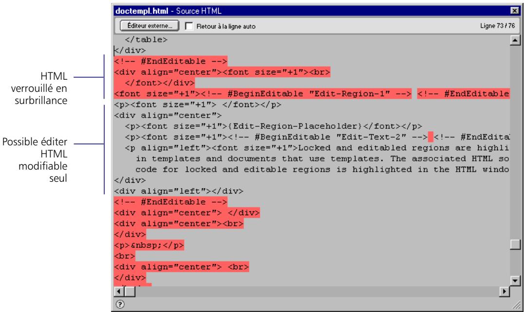 MACROMEDIA DREAMWEAVER 2-UTILISATION DE DREAMWEAVER - Affichage de codes HTML modifiables et verrouillés - 2