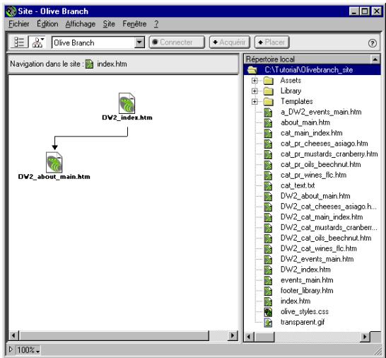 MACROMEDIA DREAMWEAVER 2-UTILISATION DE DREAMWEAVER - Pour redéfinir la page d'accueil et personnelier l'aspect de la carte du site : - 2