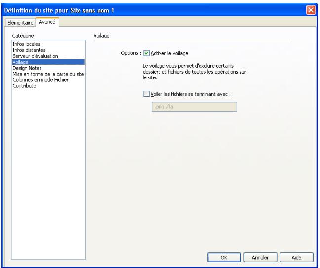 MACROMEDIA DREAMWEAVER 8-UTILISATION DE DREAMWEAVER - Pour voiler certains types de fichier au sein d'un site : - 1