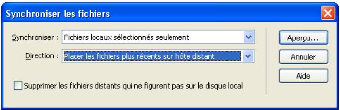 MACROMEDIA DREAMWEAVER 8-UTILISATION DE DREAMWEAVER - Pour synchroniser vos fichiers : - 1