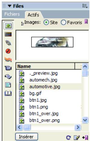 MACROMEDIA DREAMWEAVER 8-UTILISATION DE DREAMWEAVER - Pour ouvrir le panneau actifs : - 1