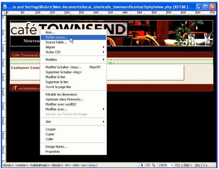 MACROMEDIA DREAMWEAVER 8-UTILISATION DE DREAMWEAVER - Pour utiliser un menu contextuel : - 1