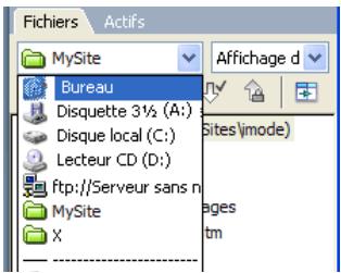 MACROMEDIA DREAMWEAVER 8-UTILISATION DE DREAMWEAVER - Pour accéder à un disque local ou à votre bureau : - 1