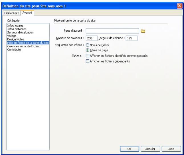 MACROMEDIA DREAMWEAVER 8-UTILISATION DE DREAMWEAVER - Pour modifier la mise en forme de la carte du site : - 1