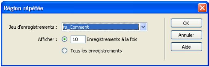 MACROMEDIA DREAMWEAVER MX 2004-BIEN DMARRER AVEC DREAMWEAVER - Définition d'une région répétée - 1