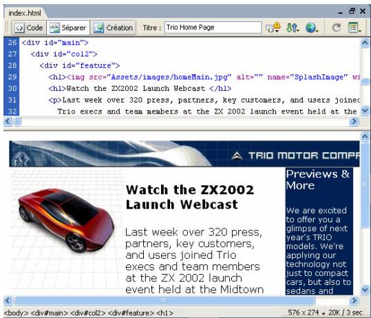 MACROMEDIA DREAMWEAVER MX 2004-BIEN DMARRER AVEC DREAMWEAVER - Pour afficher le code HTML de votre page : - 2