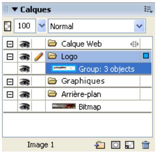 MACROMEDIA FIREWORKS 8-BIEN DMARRER AVEC FIREWORKS - Organisation de vos objets à l'aide de calques - 3