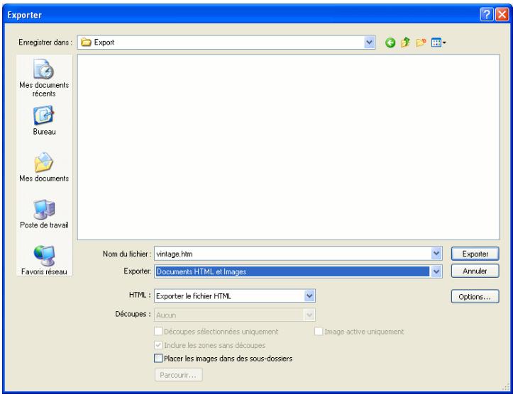 MACROMEDIA FIREWORKS 8-BIEN DMARRER AVEC FIREWORKS - Exportation du document au format HTML - 1