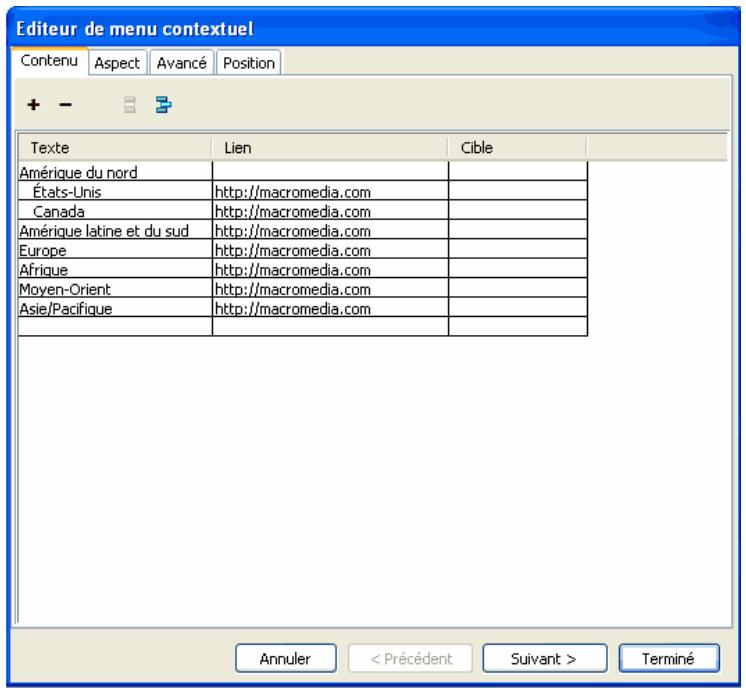 MACROMEDIA FIREWORKS 8-UTILISATION DE FIREWORKS - Editeur de menus contextuels - 1