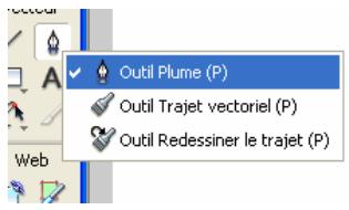 MACROMEDIA FIREWORKS 8-UTILISATION DE FIREWORKS - Selection d'un outil parmi un groupe d'outils - 1