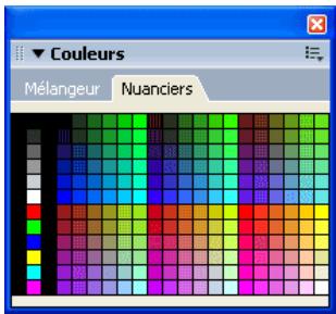 MACROMEDIA FIREWORKS 8-UTILISATION DE FIREWORKS - Personnalisation du panneau Nuancier - 1