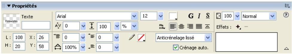MACROMEDIA FIREWORKS 8-UTILISATION DE FIREWORKS - Edition d'un texte - 1